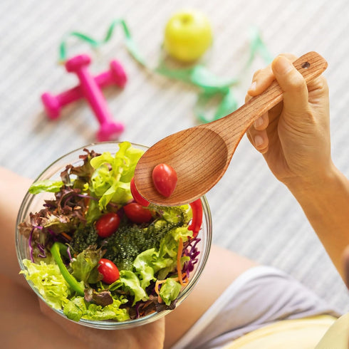 8 Pieces Wooden Spoons Set 9 Inch for Cooking, Serving Salad, Stirring Soup, Rice, Nonstick Heat Resistance Easy to Use...