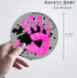 Magnet - Kids Handprint for Car Parking Lot Safety - Gray Background with Splat (Blue)...