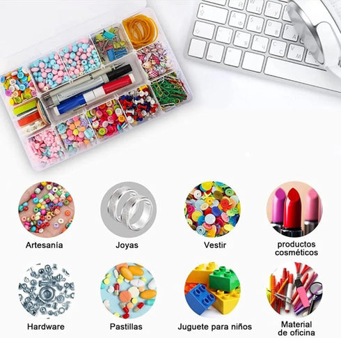 15 Grids Large Plastic Storage Box, Clear Organizer Box with Detachable Dividers Jewelry Organizer Box Bead Organizer Storage Container for Tackle...