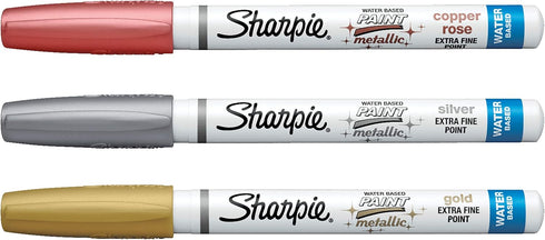 SHARPIE Paint Marker, 3-Count, Metallic Assorted, 3 count...