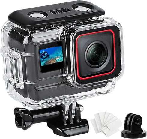 Waterproof Housing Dive Case Compatible for Insta 360 Ace Pro, 60M/196FT Underwater Protective Shell Case Housing with Anti-Fog Pads and Adpter Mo...
