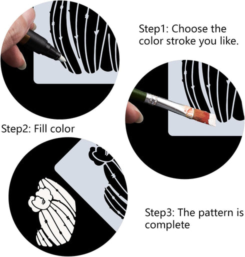 GORGECRAFT 2 Styles Cactus Stencils 20 * 30cm Desert Themed Stencils Reusable Summer Cacti Stencils Sign Square Stencil for Painting On Wood Wall ...