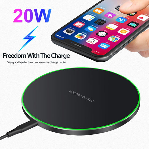 Wireless Charger,Fast 20W Wireless Charging Pad/Mat Compatible with Samsung Galaxy S24/S24+/S24 Ultra /S23/S22/S21/S20/S10,for Google Pixel 8/7/6,...