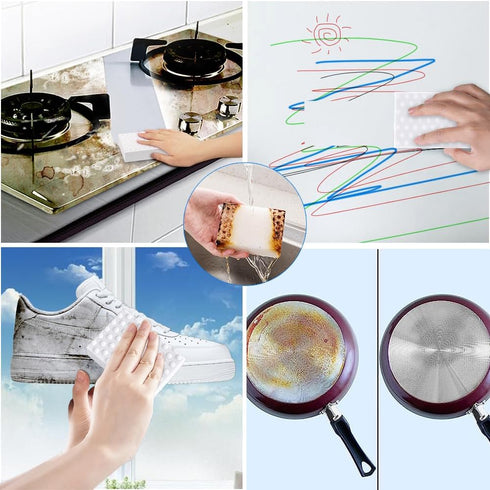 Magic Sponge Eraser, Melamine Sponge Foam Pads, All-Purpose Large Kitchen Dish Cleaning Sponge Pads, White Nano Scrub Non-Scratch Sponge for House...