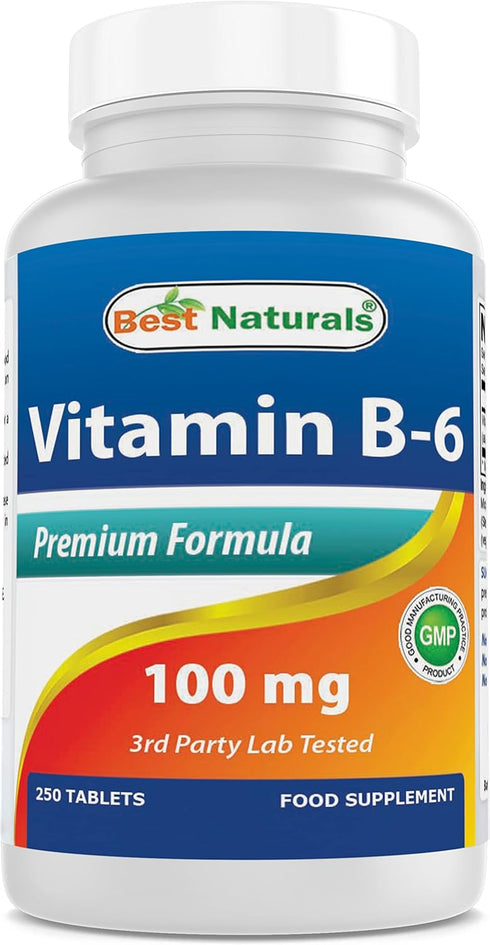 Best Naturals Vitamin B6 Tablet, 100 mg, 250 Count...