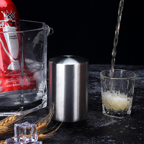 Premium Automatic Beer Bottle Opener (Stainless Steel), No Damage to Caps, Portable Push Down and Pop Off Magnetic Cap Catcher, QUICK Fun Bartende...