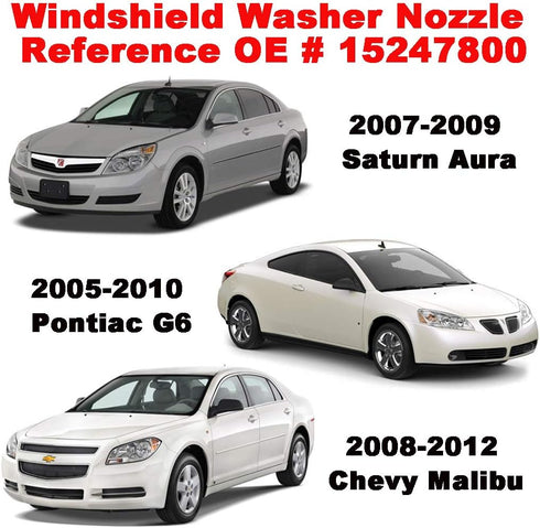 ZHParty 2 Pcs Front Windshield Washer Nozzle Wiper Spray Jet Kit fit for GMC Acadia 07-15, Chevroelt Traverse 09-17, Buick Enclave 07-11, Saturn O...