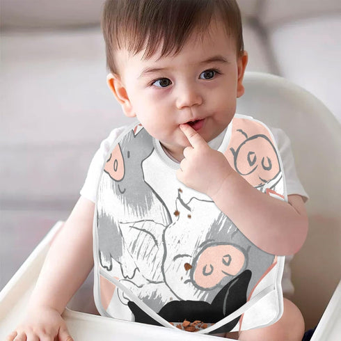 Baby Bibs for Baby Boy Girl Waterproof Feeding Bib Apron Cotton Food Eating Bib 2 Packs...