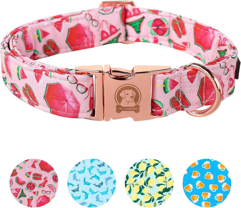 MR. CHUBBYFACE Spring Summer Dog Collar Cute Pink Beach Bikini Dog Collar Girl Boy Dog Collar for Small Medieum Large Dogs...