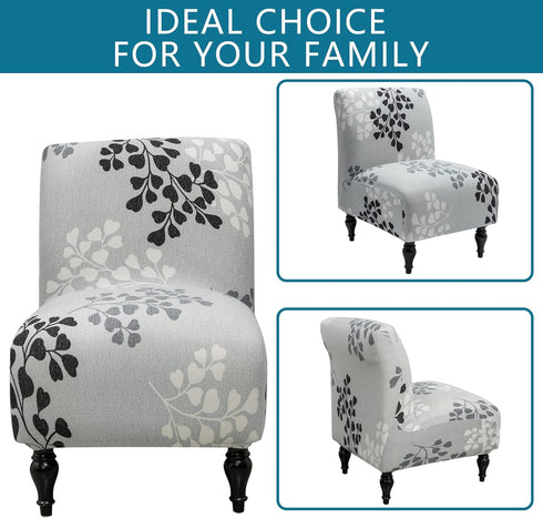 Liykimt Armless Accent Chair Cover Slipcover,Slipper Chair Stretch Spandex Removable for Armless Chair Furniture Protector Covers for Living Dinin...