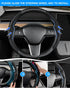 Custom-Fit Steering Wheel Cover for Tesla, Telsa Model 3 / Y Leather Steering Wheel Cover for Men/Women, Anti-Slip, Comfortable Grip, Breathable, ...