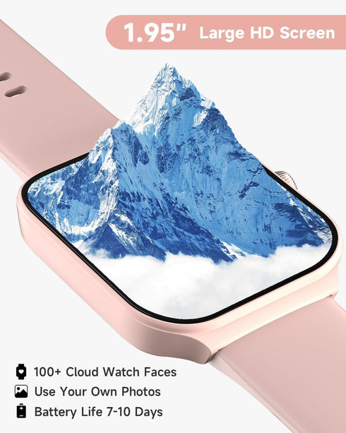 Smart Watch for Women Alexa Built-in, 1.95" Fitness Tracker with Answer/Make Calls, IP68 Waterproof/Heart Rate/Sleep Tracker/100 Sport Modes, Fitn...