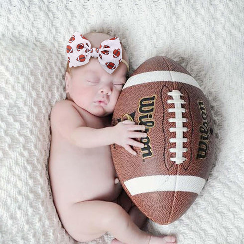 YanJie 3Pcs 4.5" Nylon Hairband for Baby Girls Newborn - Leopard Football Camo Printed Hair Accessories...