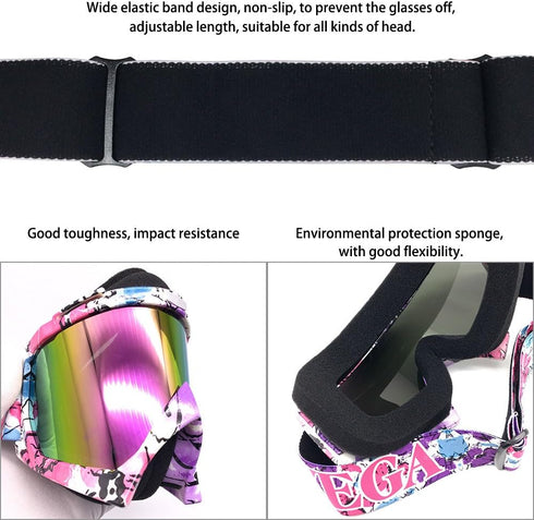 Dirt Bike Goggles, ATV Goggles motorcycle goggles, UTV MX OTG Accessories Goggle Glasses & Anti Fog Ski Goggles, Racing Skiing Dirtbike Goggles fo...