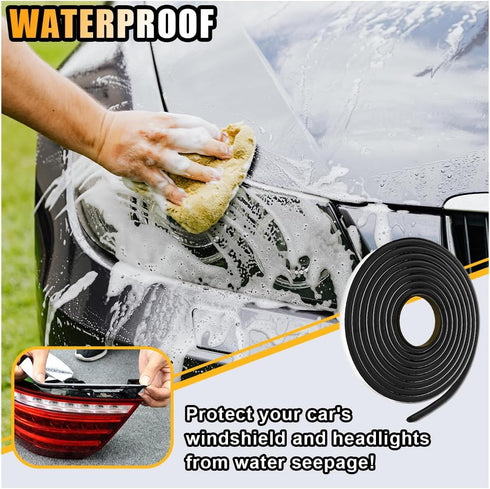 8MM×13Ft Butyl Rubber Sealant Tape, Waterproof Butyl Rope Putty Tape, Headlight RV Sealant Repair Butyl Seal Tape, Sound Deadening Caulk Tape for ...