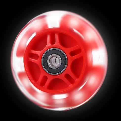 1-Pack 80mm Light Up Scooter Wheel Rear White Led Flashing Replacement Wheel for 3-Wheeled Kid Scooter (Red)...