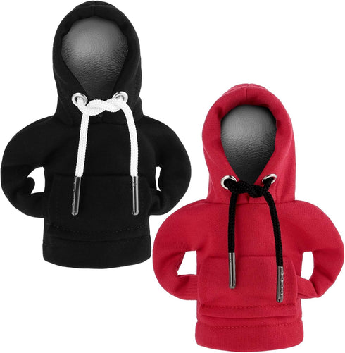Universal Car Gear Shift Hoodie, 2PCS Upgraded Hoodie Car Gear Shift Cover(6.3in) Funny Shifter Hoodie,Interior Accessories,Red and Black Car Deco...