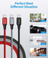 USB C Cable 3ft, 3-Pack, 3A Fast Charging, USB A to Type C Charger Cable Braided for iPhone 15 Pro Max/Plus, for Samsung Galaxy S24 S23 S22 S21 S2...