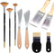 9 Pieces Painting Knife Set, 1'' 2'' Filbert Paddle Paint Brush, Background Blender Brush, Fan Paint Brush, Stainless Steel Palette Knife Landscap...
