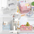 Plastic Baskets for Desk Organizing, Drawer Organizer, 2 Medium+2 Small Durable Folding Storage Crate for Home Kitchen Classroom Office Bedroom an...