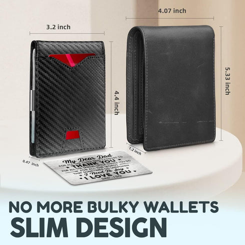 Fathers Day Birthday Gifts for Dad from Daughter, Son, Kids, Wife, Gifts For Him, Novelty Gifts for Father Papa, RFID Blocking Slim Minimalist Wal...