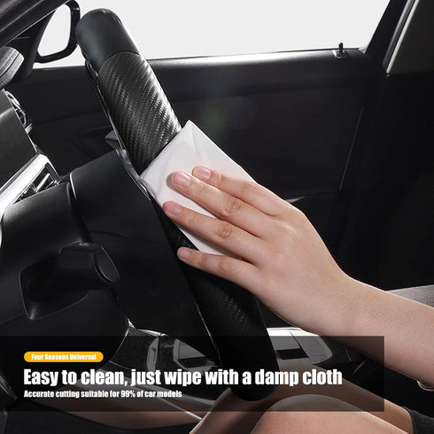 Pack-2 Car Steering Wheel Covers, Carbon Fiber Steering Wheel Protectors, Universal Non Slip Steering Wheel Covers (Black)...