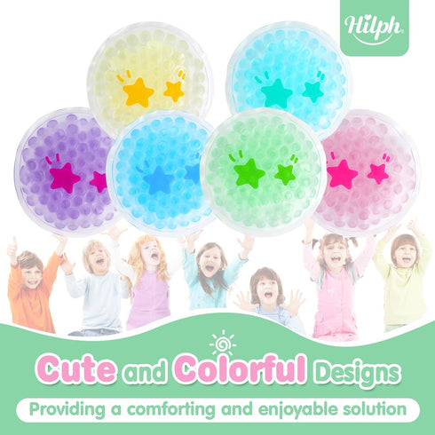 Hilph Small Ice Packs, Reusable Boo Boo Ice Packs for Kids, Toddler Injuries Mini Gel Beads Ice Packs Hot Cold Compress for Children's Pain Relief...