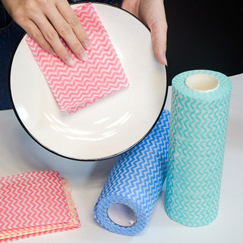 KLEENDOL150 Sheet Disposable Cleaning Cloths Disposable Dish Cloths Paper Towels Reusable Household Cleaning Towel 3 Rolls...