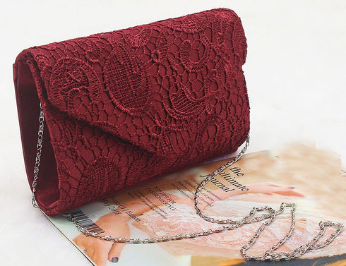Clutch Purse Handbag Evening Bag Lace Messenger Bag Wedding Party Bag Envelope...