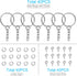 160PCS Keychain Making kit - 40PCS Swivel Lobster Clasp, 40PCS Key Rings with Chain, 40pcs Jump Rings and 40pcs Screw Eye Pins for Keychain Lanyar...