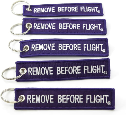 Remove Before Flight Key Chain - 5pcs - Purple...