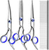 Professional Dog Grooming Scissors Kit, Titanium Coated Dog Scissors for Grooming, 5 in1 Grooming Shears Kit for Dogs Cat Pet At Home...