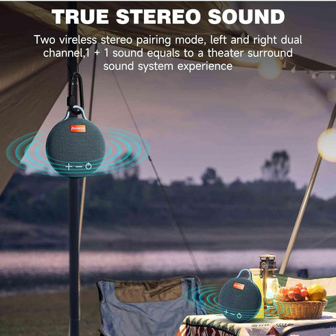 UrbanX Audience Series IPX7 Bluetooth Waterproof Speaker with Clip, 20H Playtime, Compact Speaker with Big Sound, Punchy Bass, Wireless for Beach,...