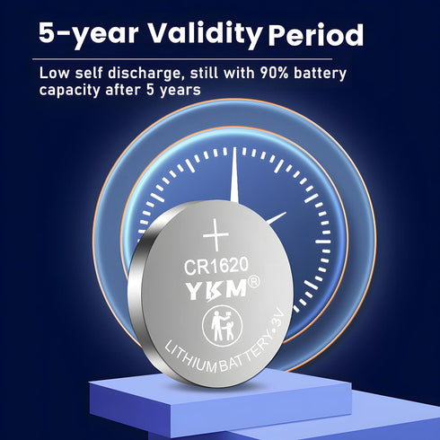 5PCS CR1620 DL1620 BR1620 80mAh Long Lasting 1620 3V Lithium Battery for Car Key Fob Watch Keyless Remote Scale...