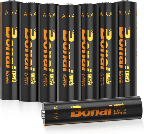 BONAI AAA Lithium Batteries, 1.5V 1200mAh Longest Lasting Triple AAA Batteries - Ultimate Power for High Drain Devices, Non-Rechargeable (8 Pack)...