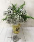 D-Seven Artificial Flowers 30PCS Real Looking Fake Roses with Stem for DIY Wedding Bouquets Centerpieces Party Baby Shower Home Decorations (Silve...