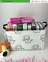 LANGYASHAN Rectangular Storage Bin Collapse Canvas Fabric Cartoon Storage Basket with Handles for Organizing Home Kitchen Boys and Girls Toys Offi...