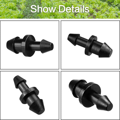 60 Pieces Drip Irrigation 1/4" Tubing End Plugs Fittings, Barbed Connectors End Cap for 1/4 Inch Irrigation Tubing, Drip Line End Closure for Drip...