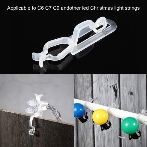 Blulu 120 Pcs Light Clips Hooks, Gutter Clips, Christmas Shingle Clips Outdoor, All Purpose Gutter Hooks Compatible with C9 C7 C6 for Roof, Roof R...