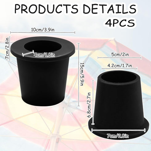 4Pcs Patio Table Umbrella Hole Ring Plug, Silicone Pool Umbrella Sleeve Stabilizer Cone Wedge, Umbrella Table Ring Hole Insert for 2-2.5 Inch Tabl...