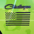(Matte Black 4" x 7") Two US American Flag Decal Sticker Die-Cut Subdued Car Truck...