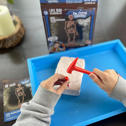 Geoworld Cave Man Skeleton Excavation Kit – Assemble an 8-Inch Neanderthal Model – Perfect STEM Activity for Kids Aged 6+, Brown...