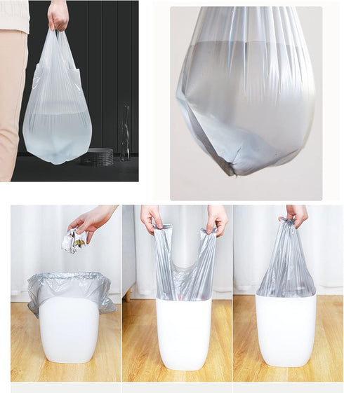 4 GALLON Bathroom Trash Bags, 5 Rolls/100 Counts Small HANDLES Garbage Bags for Office, Kitchen,Bedroom Waste Bin,Colorful Portable Strong Rubbish...