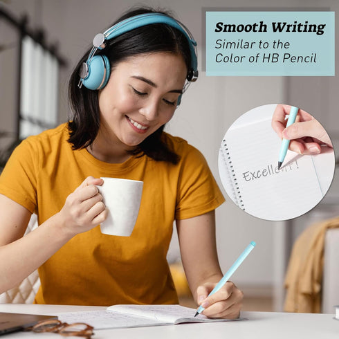Infinity Pencil with Eraser, Cute Forever Pencil with 6 Replaceable Pencil Stubs for Drawing Painting Home Office School, Forever Pencils with Era...