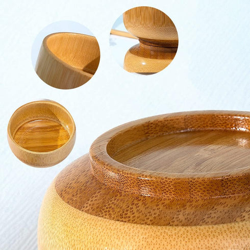 Natural Bamboo Bowls Pack of 3, Japanese Style Bowls, Household Healthy and Environmentally Friendly Salad Bowls, Soup Bowls, Ramen Bowls, Fruit B...
