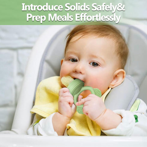 2 Pack Silicone Baby Food Feeders + Mini Freezer Tray for 4 Months+ Infant Solid Food Safe Self Feeding, BPA Free Breastmilk Popsicle Teether Set ...