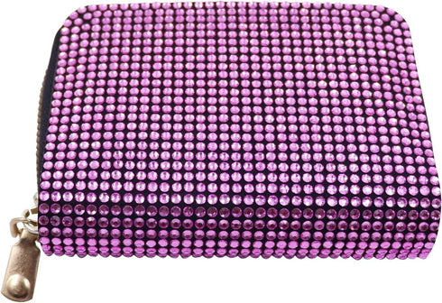 Women's Rhinestone Credit Card Holder Fashion Zipper RFID Card Case Organizer Bling Sparkle Slim Small Pouch Wallet...