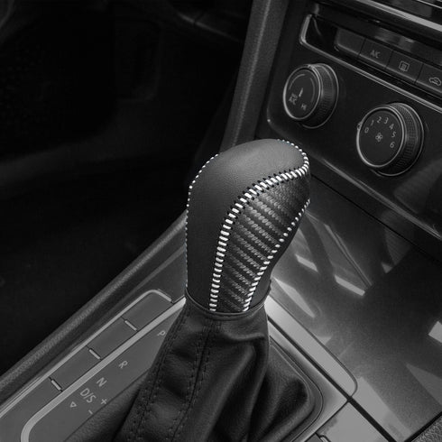 JIECHEN Auto Car Leather Gear Shift Knob Cover for Golf Jetta Passat Tiguan Atlas Beetle GLI Eos CC Golf TDI E-Golf Golf Sportwagen Jetta Hybrid G...
