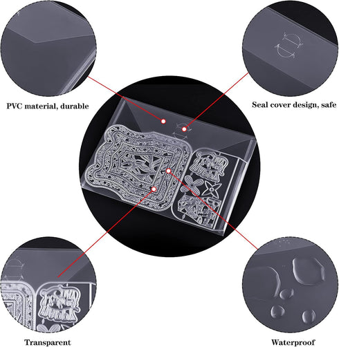 21 Pieces Clear Stamp and Die Storage Pockets Die Cut Storage Bag Scrapbooking Storage Die Storage Envelopes for DIY Card Making (Die Cut Not Incl...