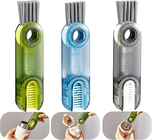 3Pcs 3 in 1 Multifunctional Cleaning Brush, 3 in 1 Cleaning Brush, 3 in 1 Bottle Cleaning Brush, Multipurpose Bottle Gap Cleaner Brush, 3 in 1 Cle...